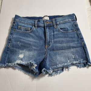 Sneak Peek Blue Distressed Jean Shorts